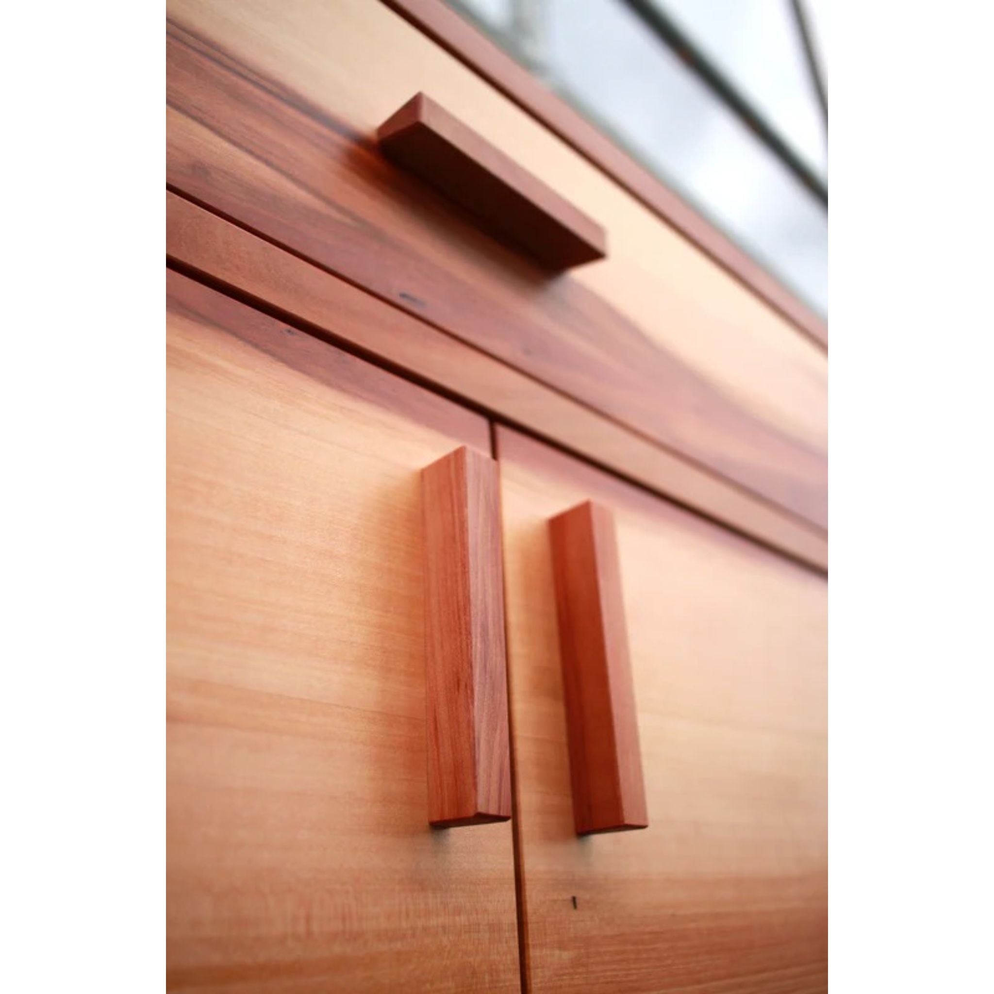 Rosenberg Foyer Table TB26 Handle Closeup View by Tomfoolery Wood Co