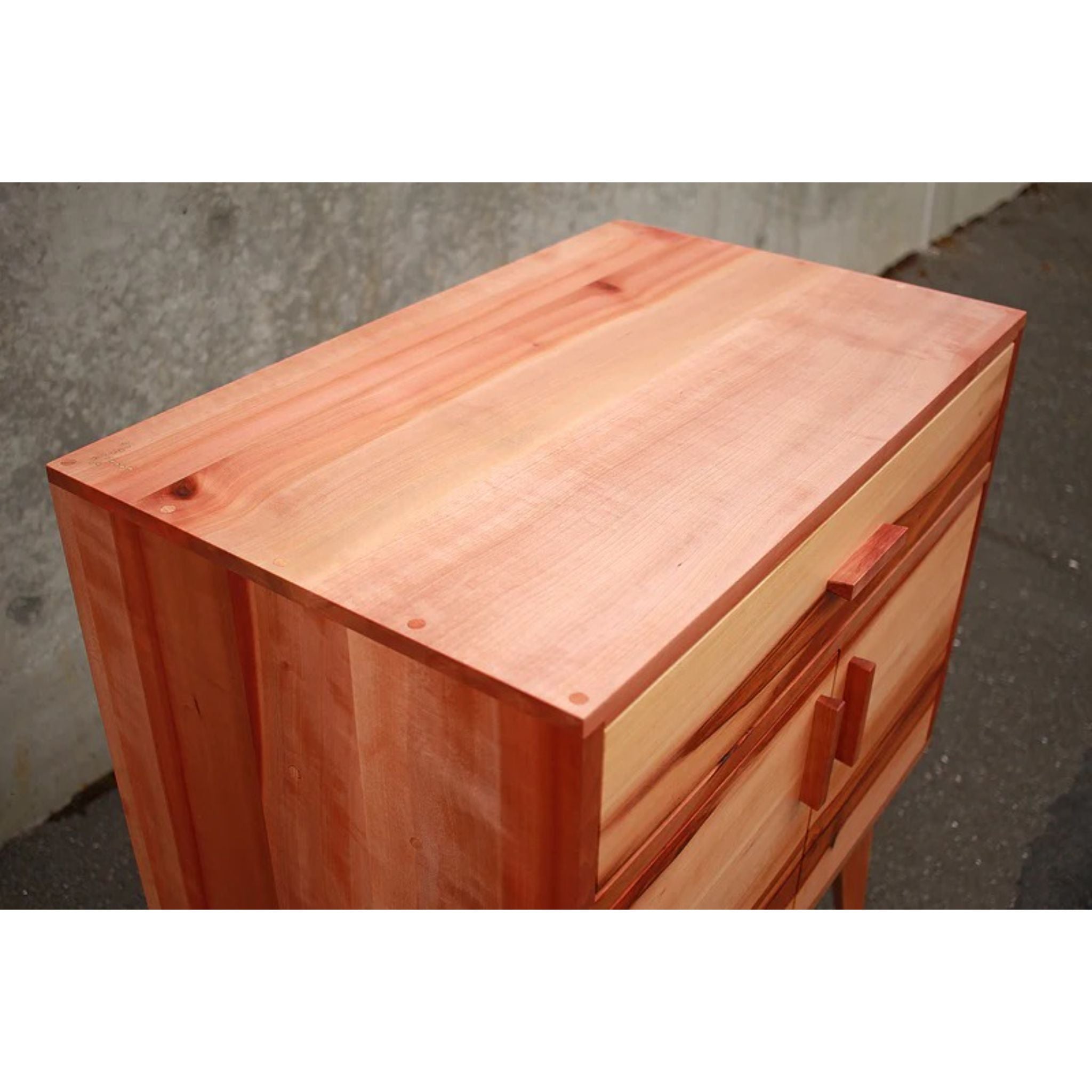 Rosenberg Foyer Table TB26 Top Side View by Tomfoolery Wood Co