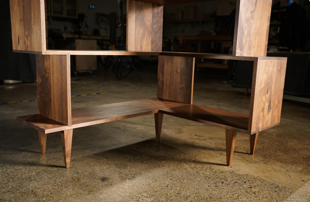 READY TO SHIP Walnut Corner Offstack Bookcase