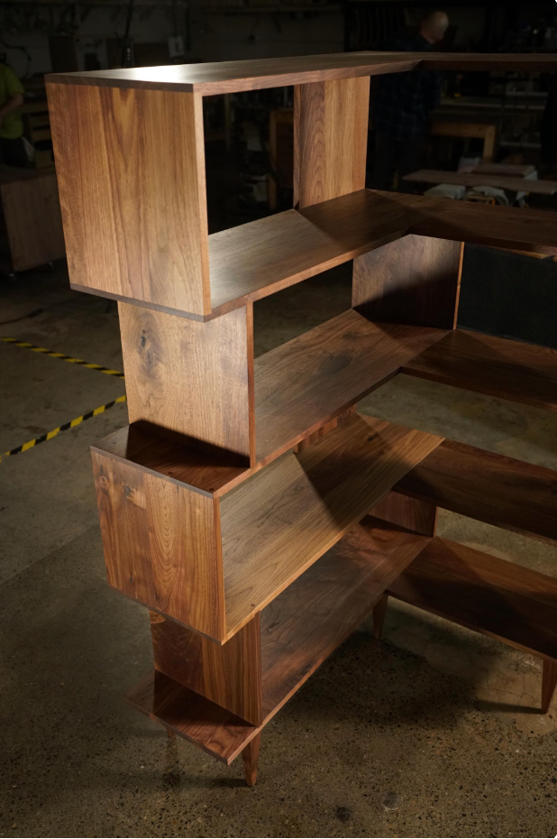 READY TO SHIP Walnut Corner Offstack Bookcase