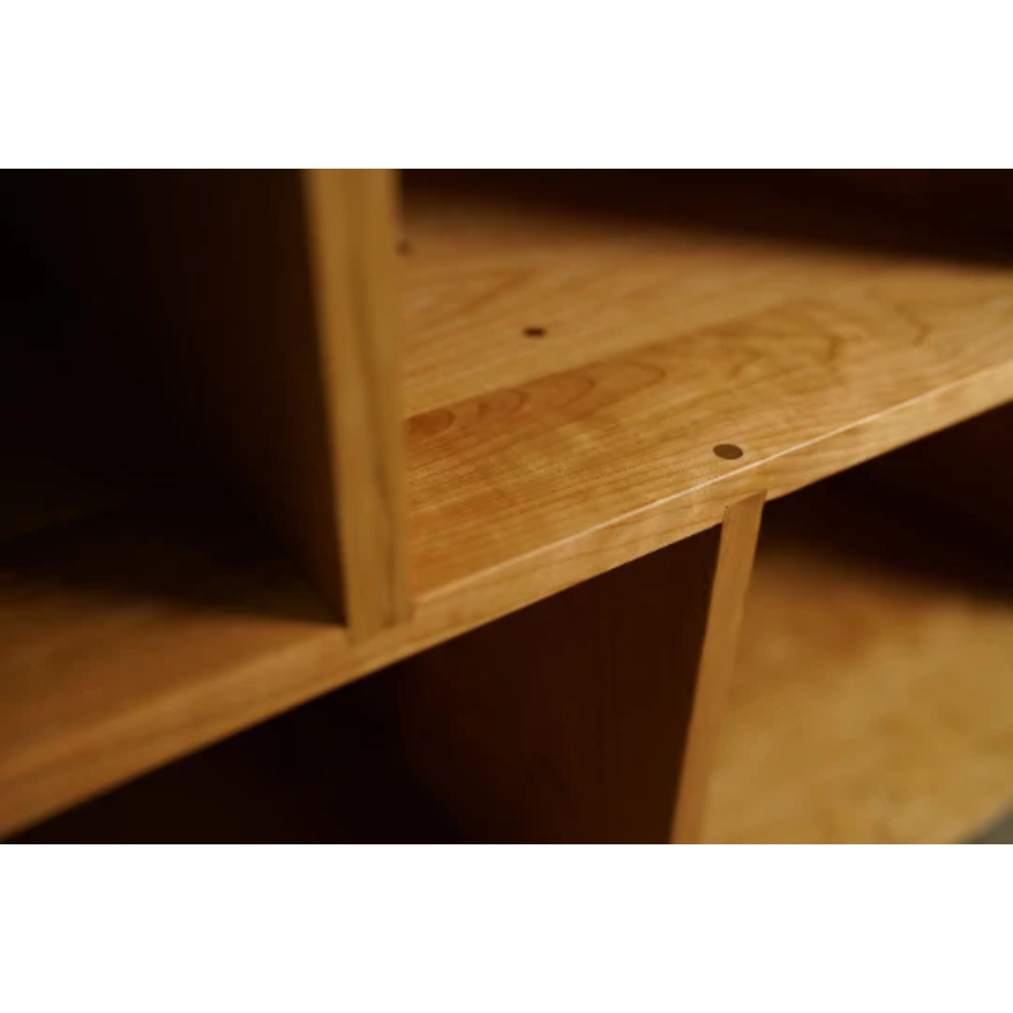 Sesto Vinyl Console 2 Drawers CN9 Closeup View by Tomfoolery Wood Co