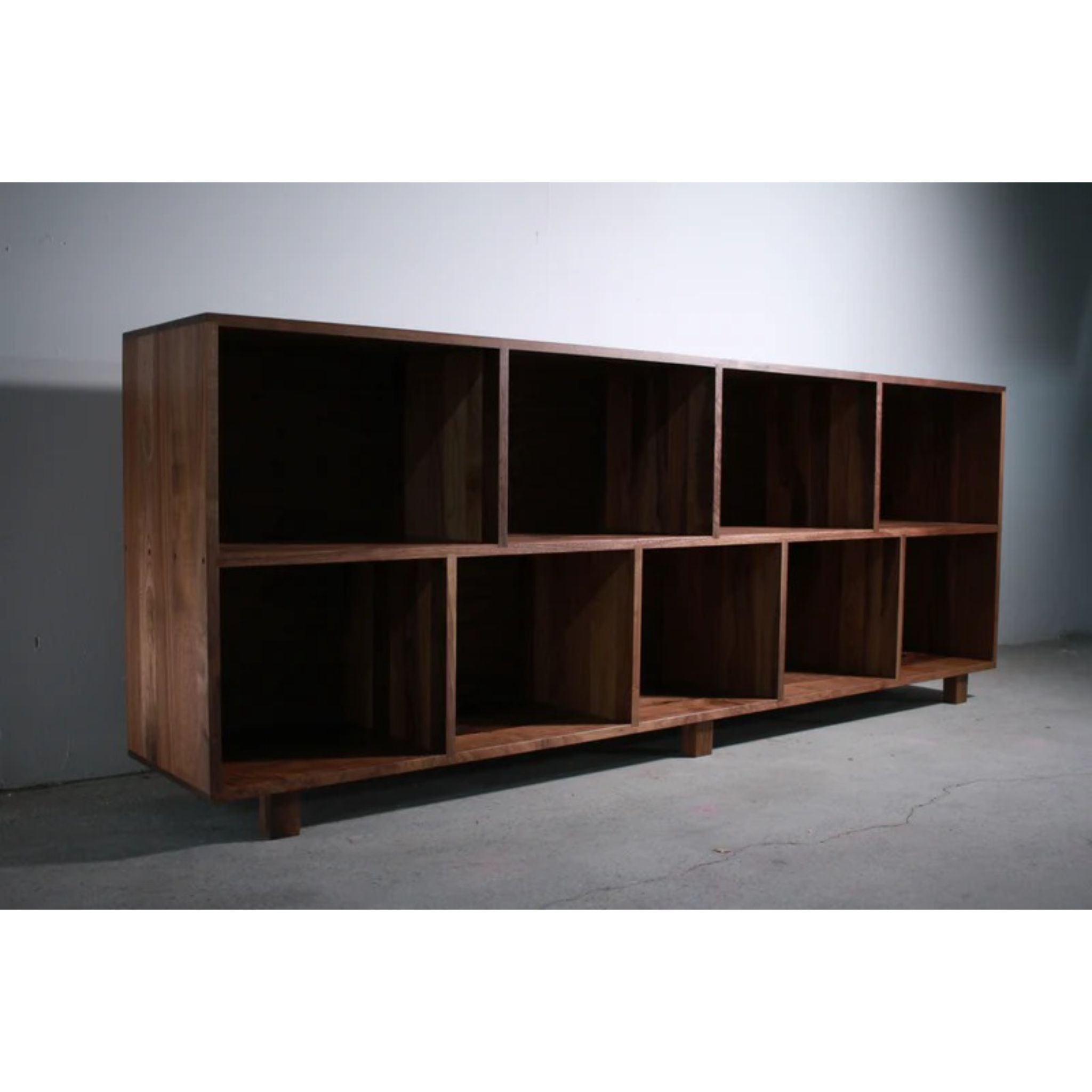 Sesto Vinyl Console 82 Wide CN82 Full Front View by Tomfoolery Wood Co