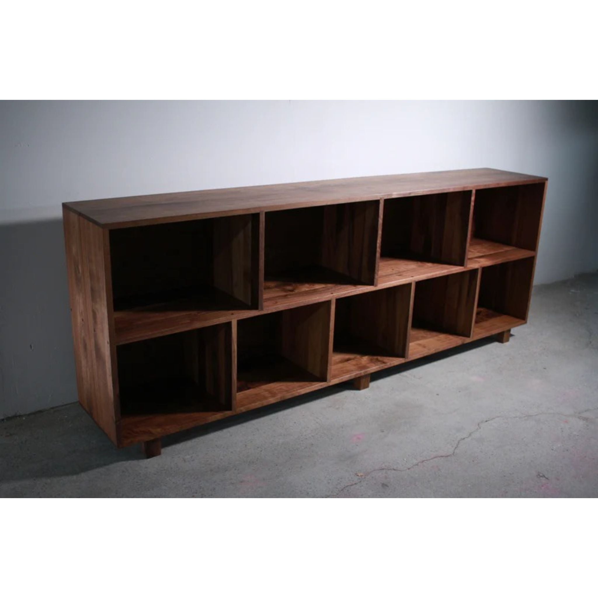 Sesto Vinyl Console 82 Wide CN82 Side  View by Tomfoolery Wood Co