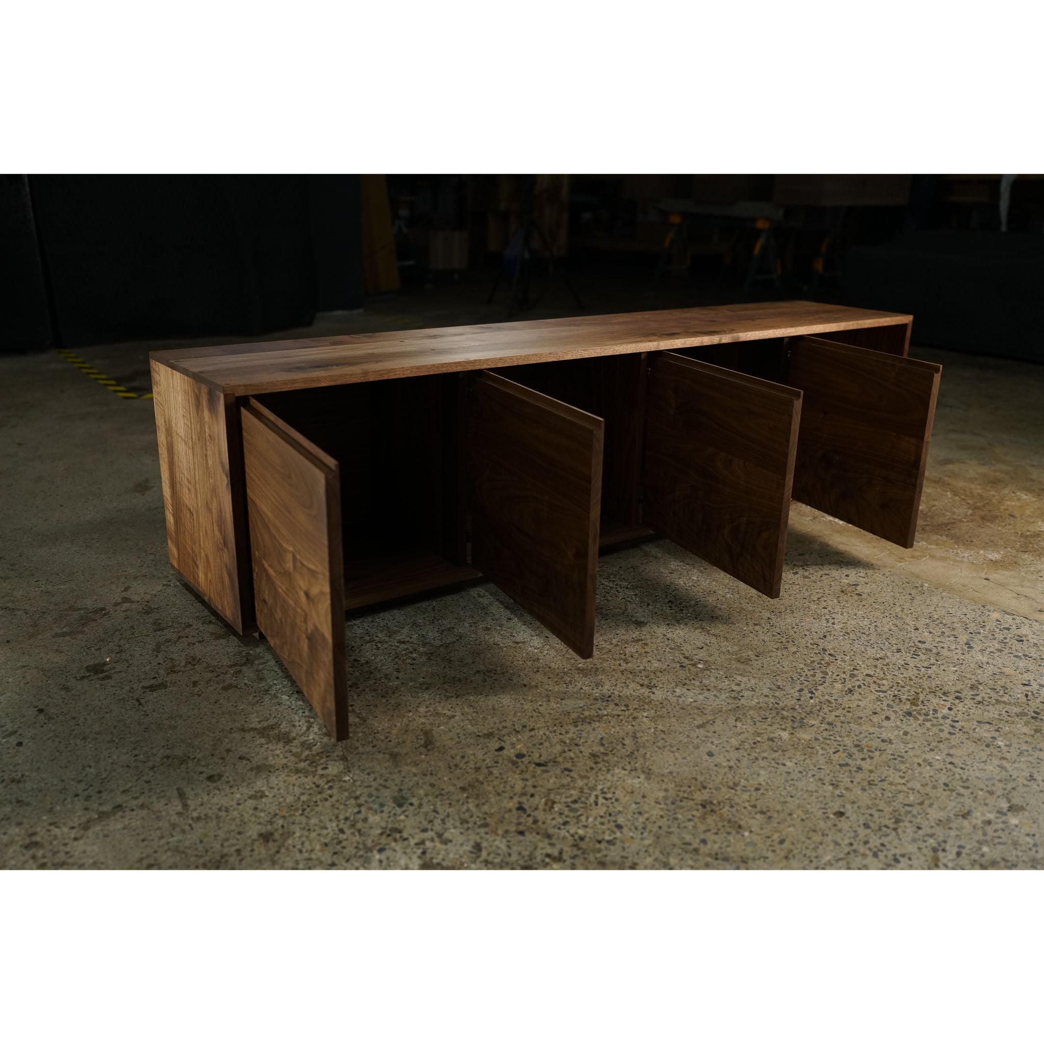 Sylvia Bench 72 W BN05 Opened Doors View by Tomfoolery Wood Co