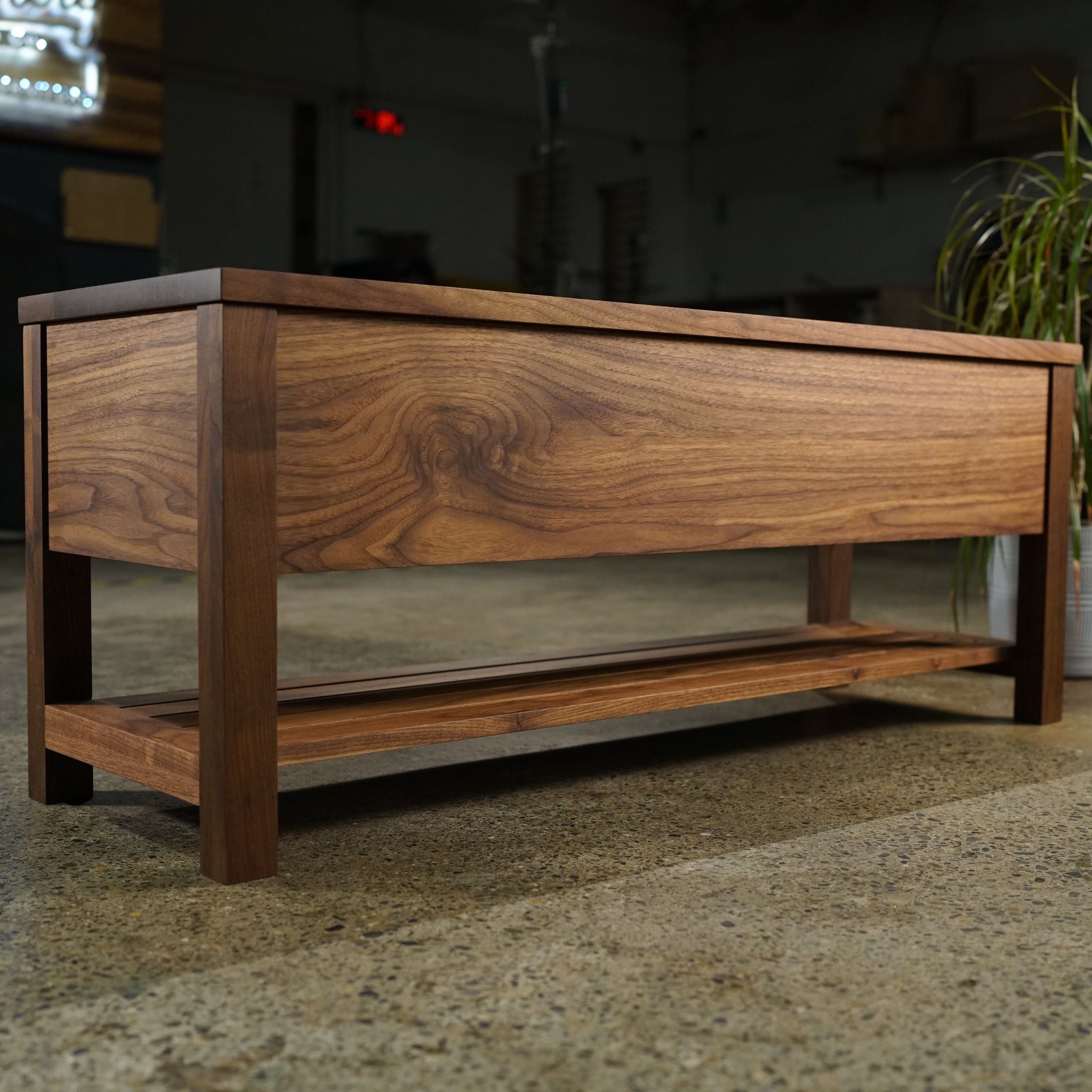 Venkat Trunk Bench BN01 Front View by Tomfoolery Wood Co