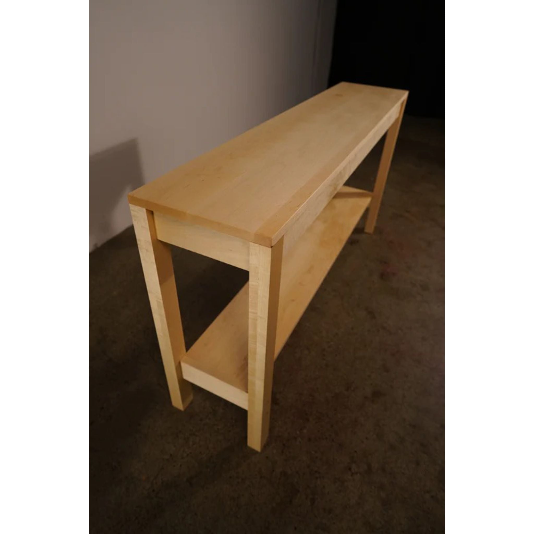 Warner Hallway Table 28 H TB18 Top Left Side View by Tomfoolery Wood Co