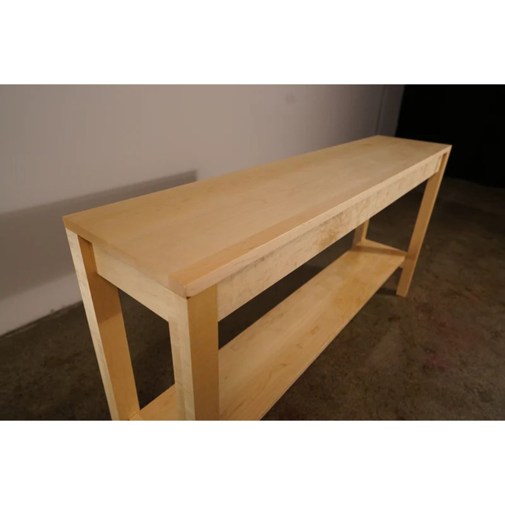 Warner Hallway Table 28 H TB18 Top Side View by Tomfoolery Wood Co