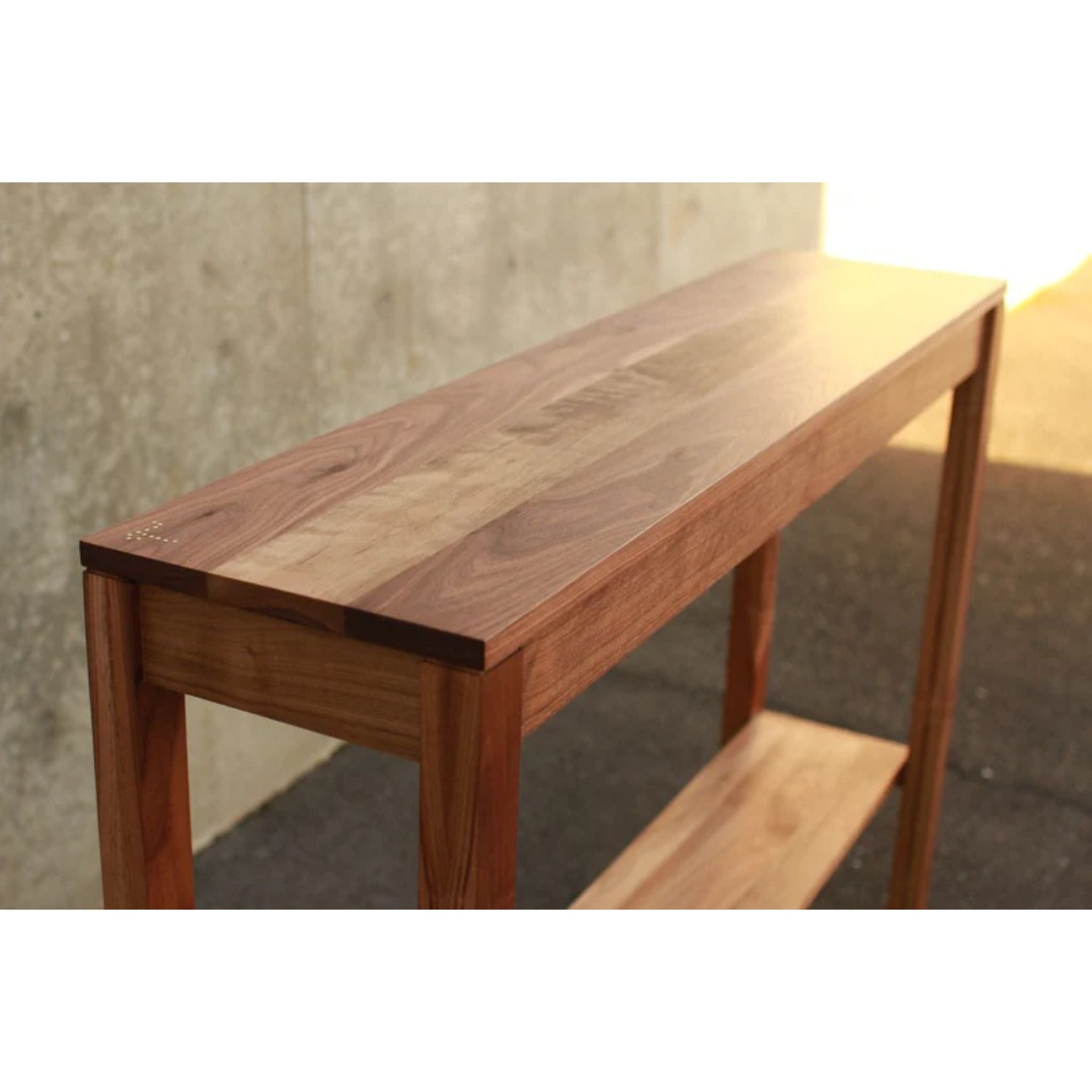 Warner Hallway Table TB24 Top Side View by Tomfoolery Wood Co