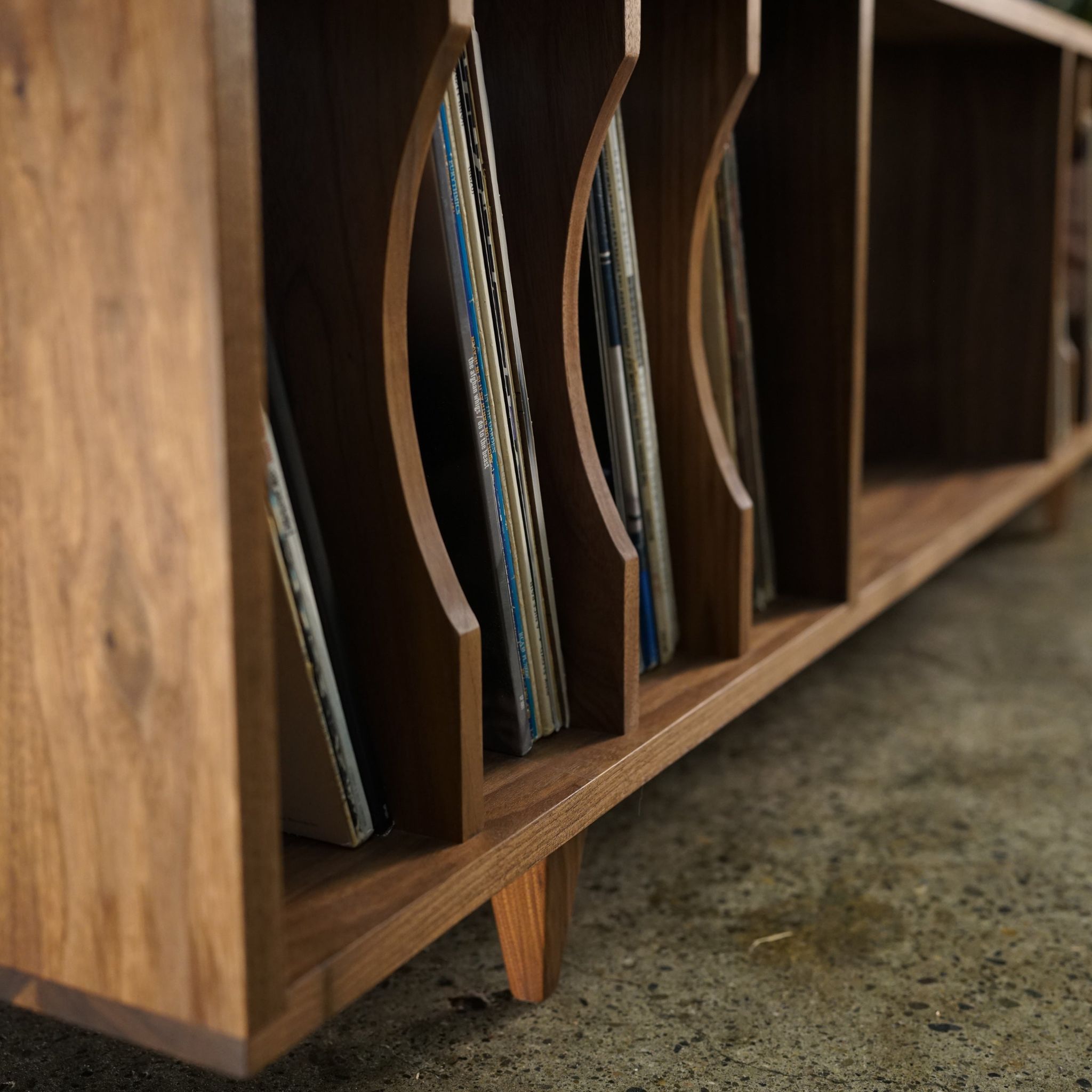 Waters Vinyl Bench 108W BN02 Bottom Left Corner View by Tomfoolery Wood Co