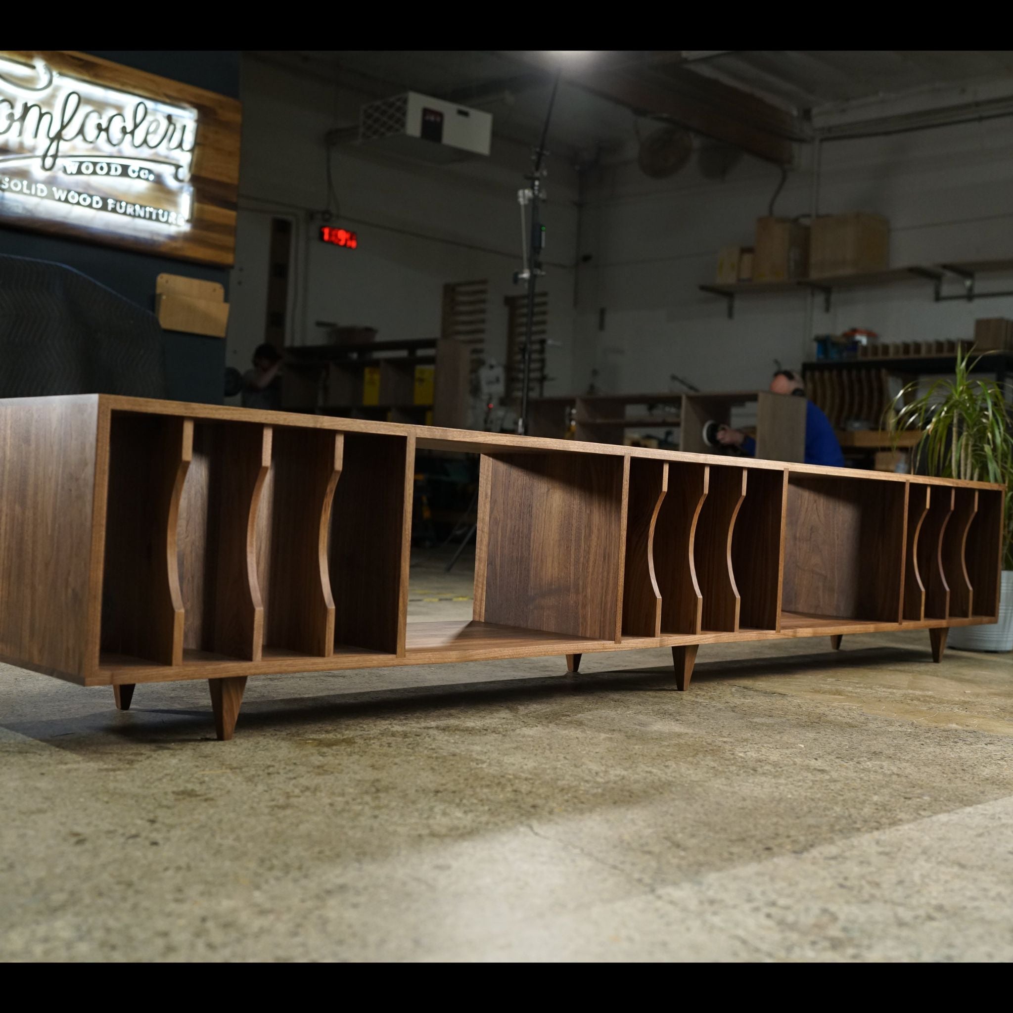 Waters Vinyl Bench 108W BN02 Front View by Tomfoolery Wood Co