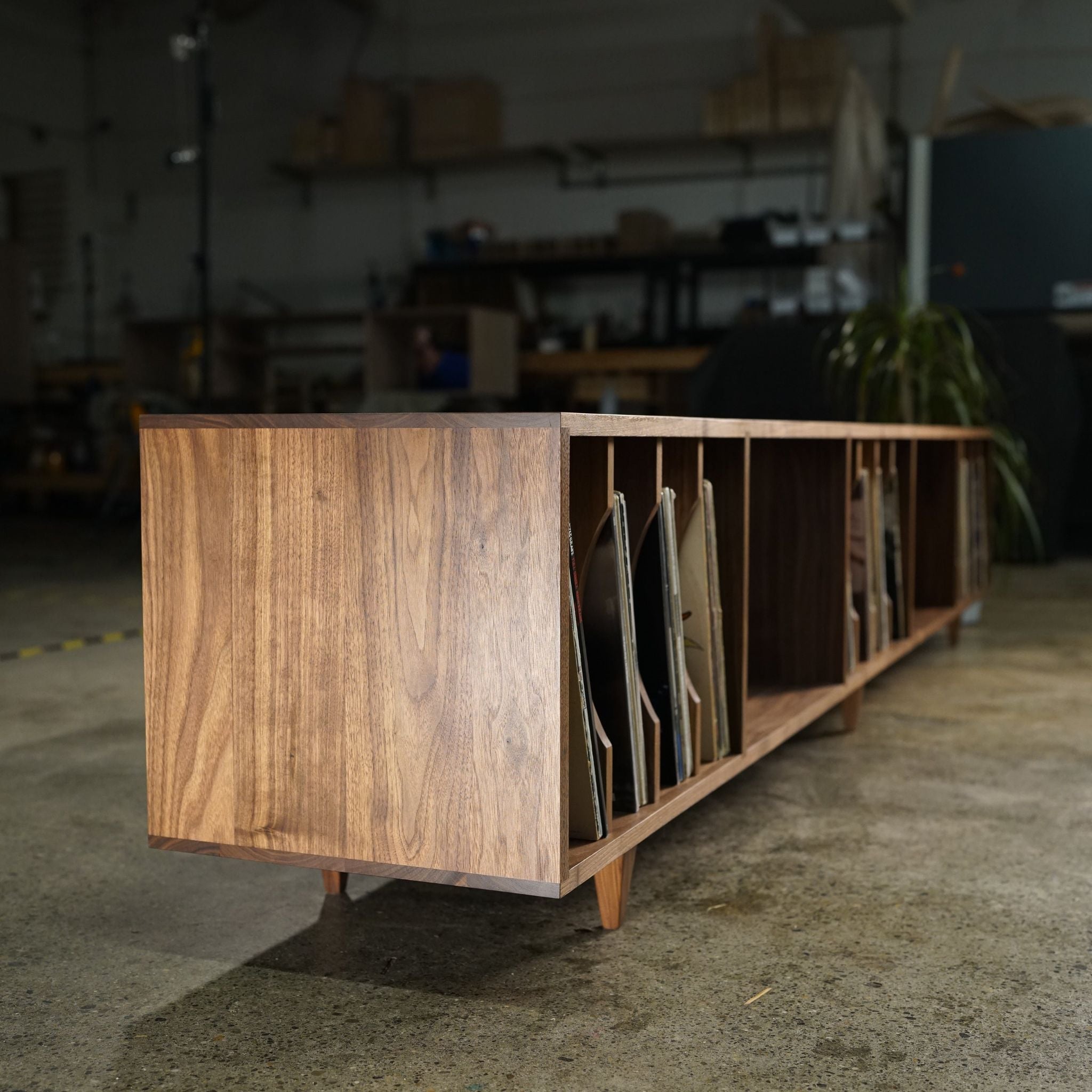 Waters Vinyl Bench 108W BN02 Left Side View by Tomfoolery Wood Co