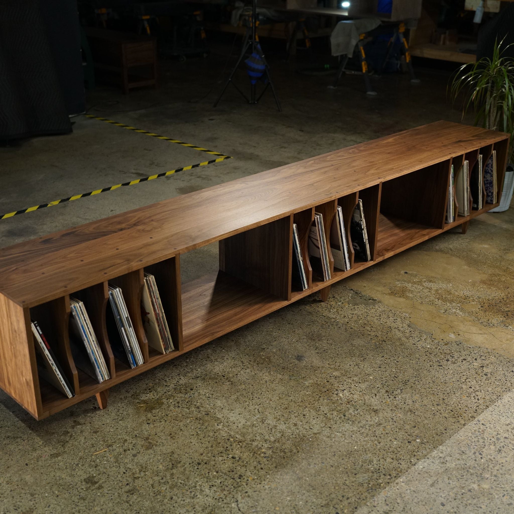 Waters Vinyl Bench 108W BN02 Upside Front View by Tomfoolery Wood Co