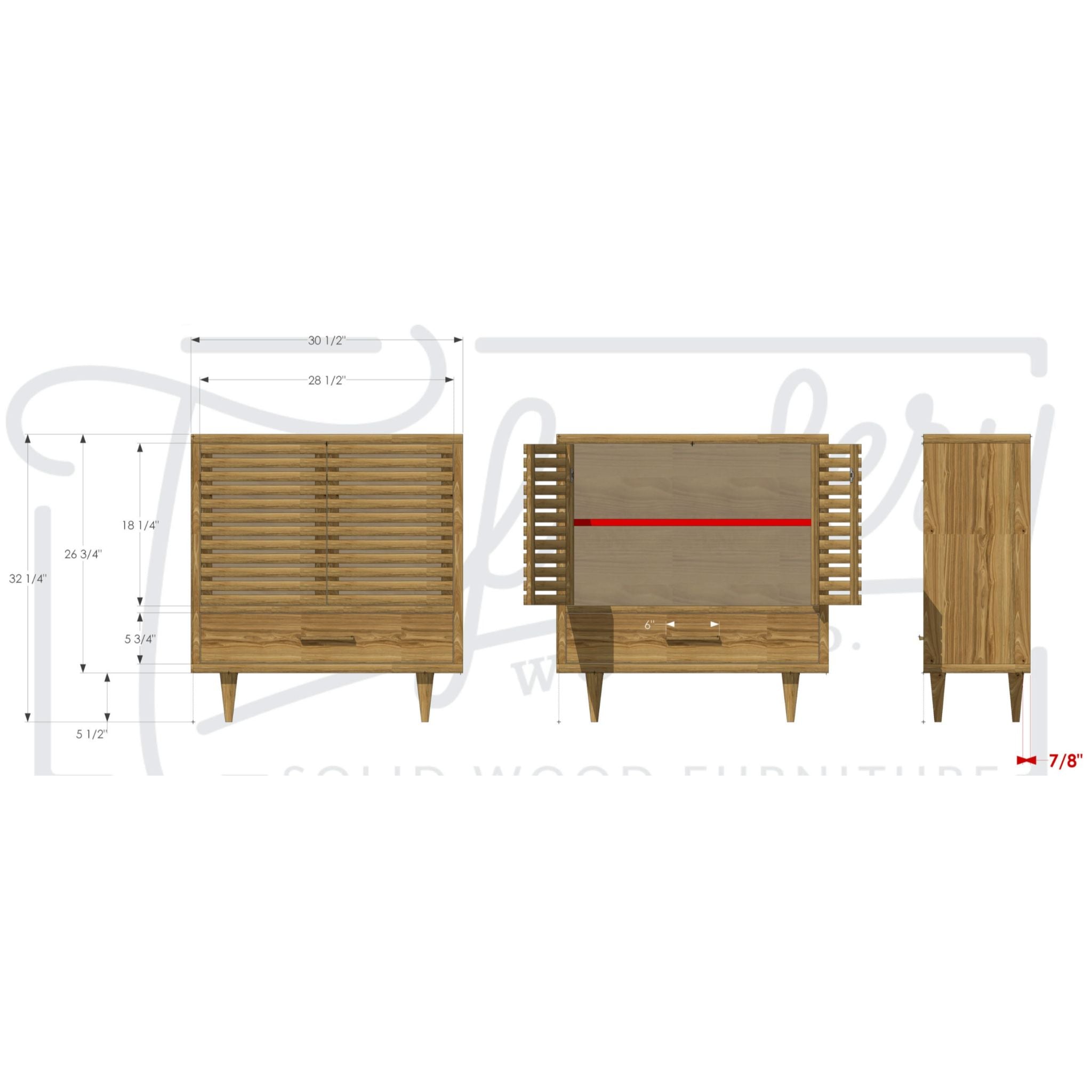 Willis Cabinet CB01 Dimensions by Tomfoolery Wood Co