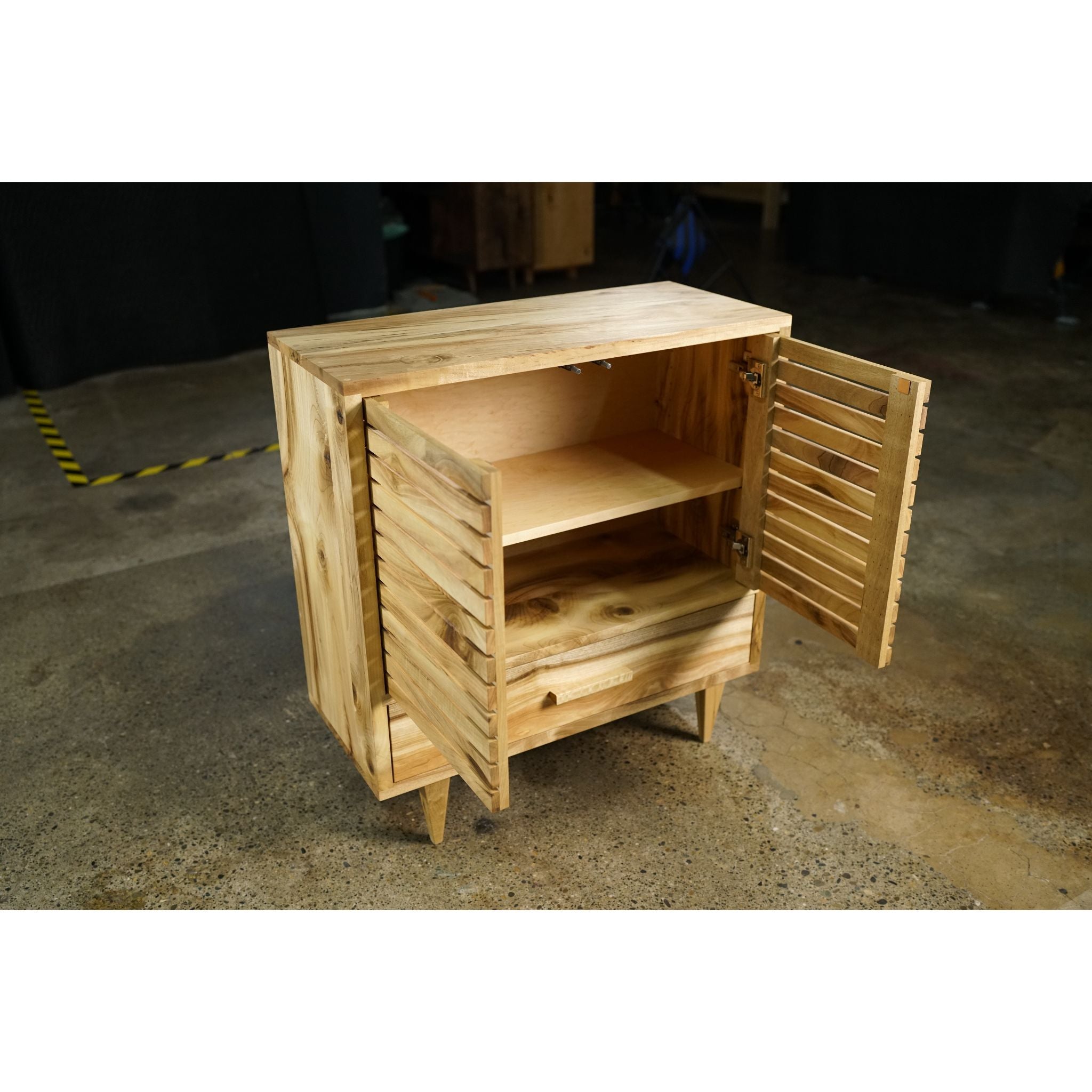 Willis Cabinet CB01 Opened Door View by Tomfoolery Wood Co