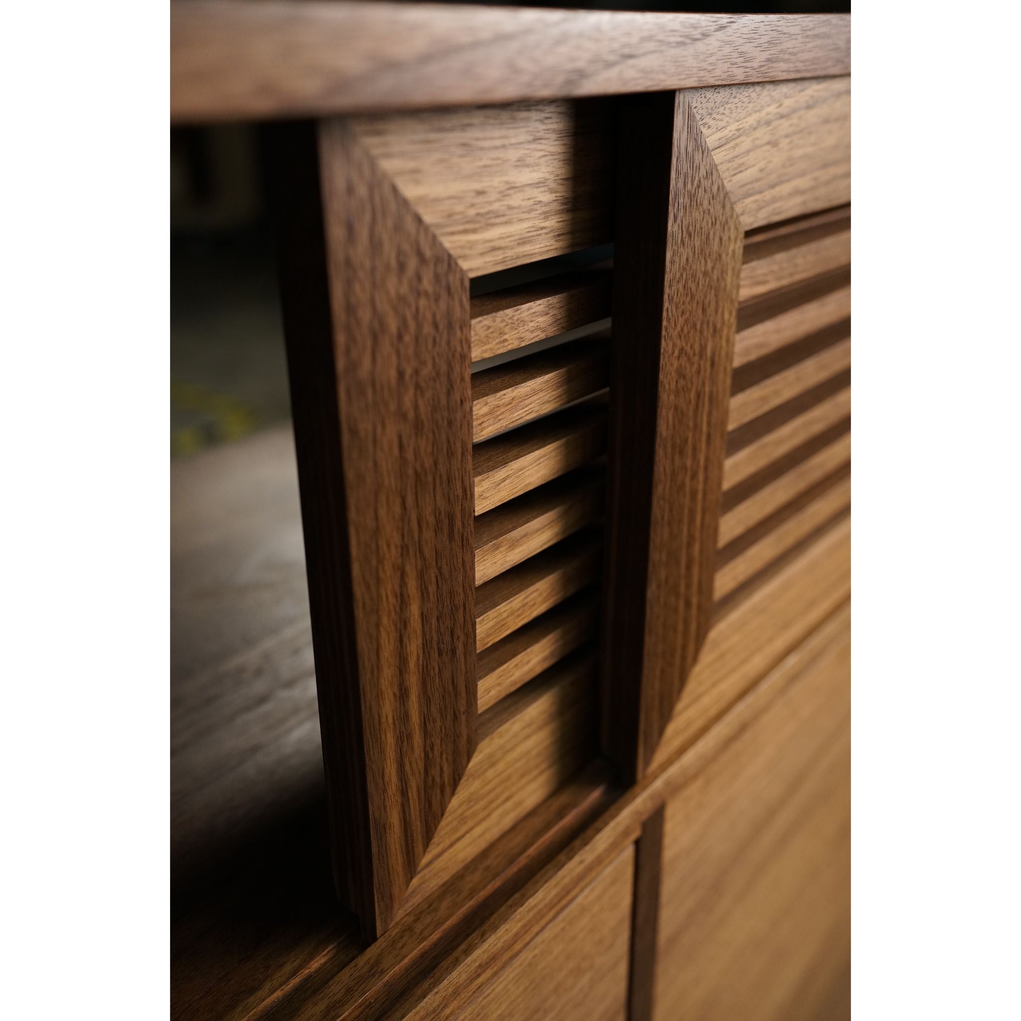 Zamora Console - Custom Slatted Door Console | Tomfoolery Wood Co.