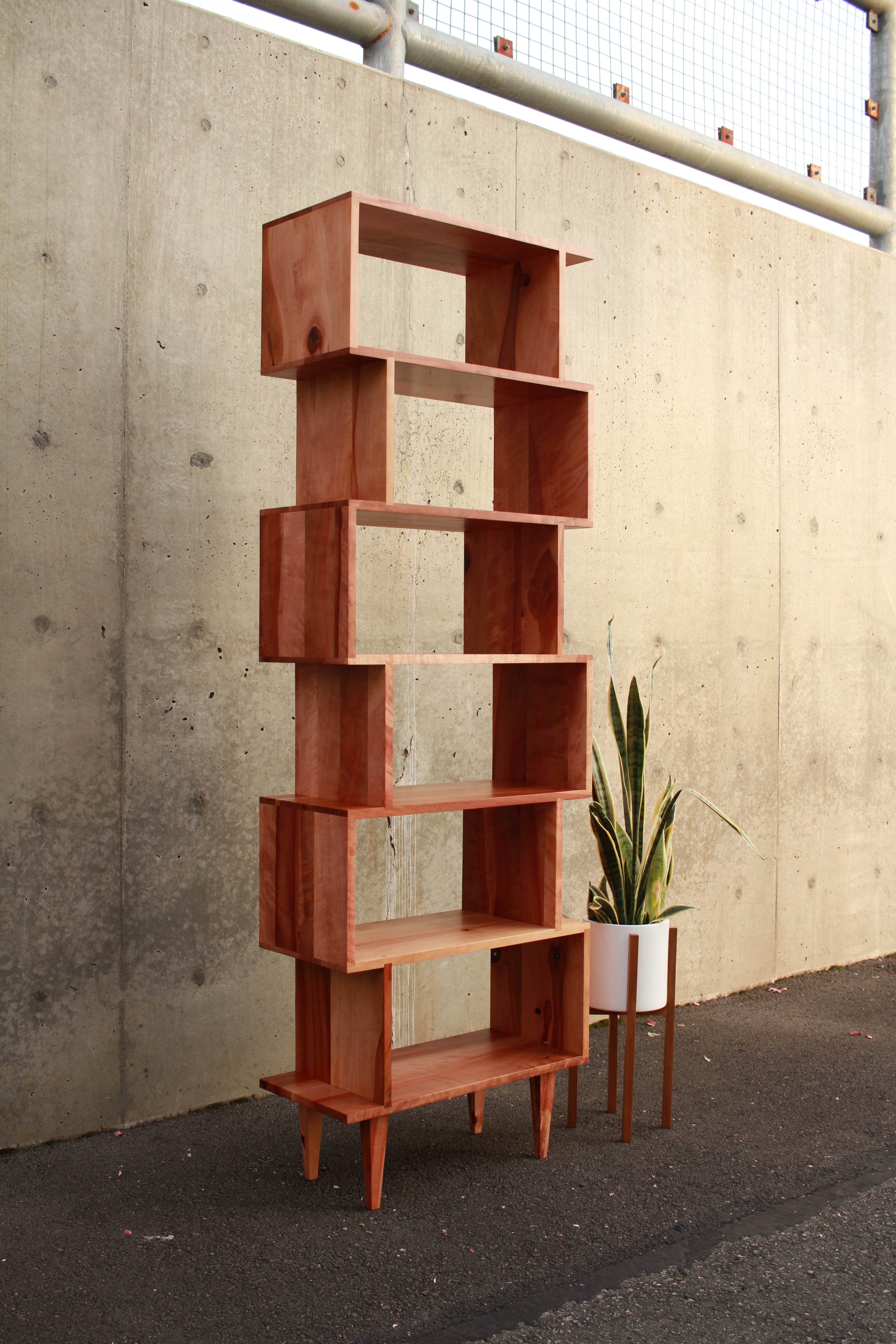 7-Tier Offstack Bookcase BC27 Side View by Tomfoolery Wood Co